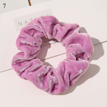Load image into Gallery viewer, Trendy Contrast Color Velvet Scrunchies Women Winter Elastic Hair Bands For Hair Accessories Ornament Rubber Band Ponytail Hold