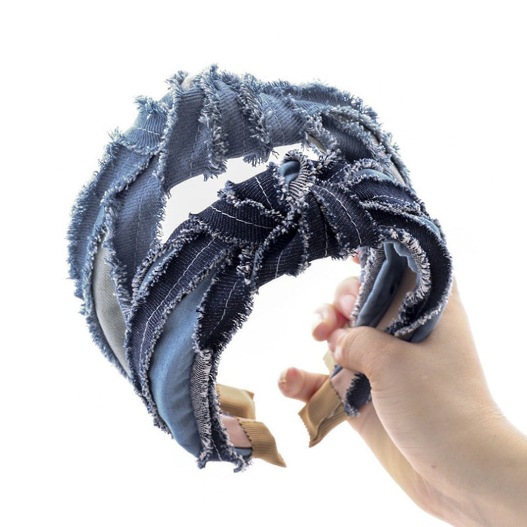 PROLY New Fashion Women Hair Accessories Soft Denim Headband For Adult Vintage Individuality Headwear Hairband Wholesale