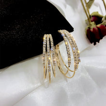 Load image into Gallery viewer, Exaggerated Rhinestone Shiny Circle Hoop Earrings Large Round Earrings for Women 2021 Brincos Fashion Jewelry Accessories