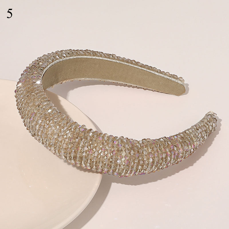 Luxury New Bejeweled Padded Headbands Fashion Luxurious Rhinestones Sponge Hairbands for Women Sparkly Novelty Headbands