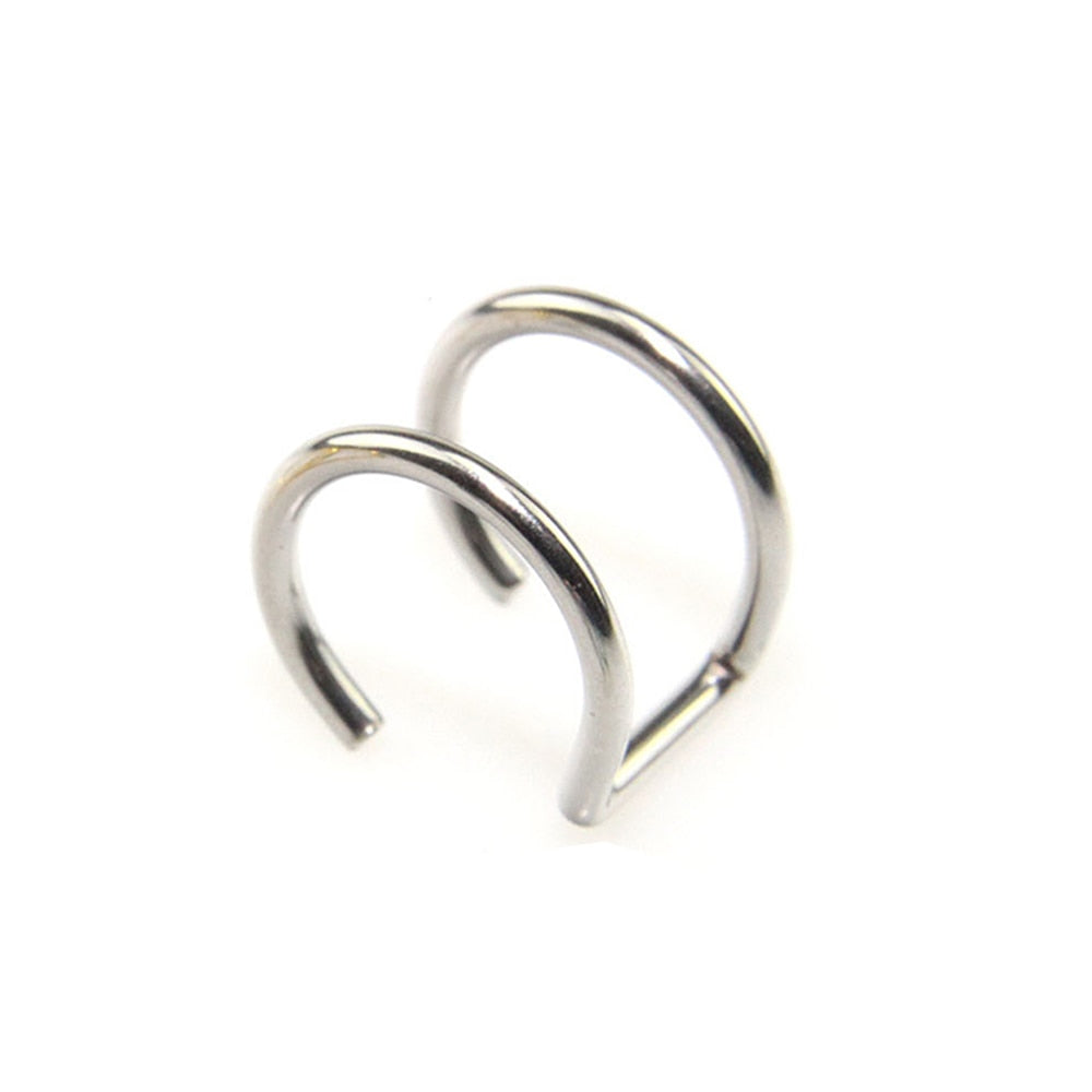 1pc Fashion stainless steel Punk Rock Ear Clip Cuff Wrap Earrings No piercing-Clip On Cartilage Wrap fake Earring