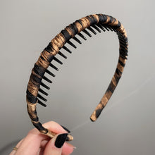 Load image into Gallery viewer, Fashion Headdress Solid Leopard Headband Wrap Bezel With Teeth Hair Hoop Hairband Headwear For Women Anti-slip Hair Accessories