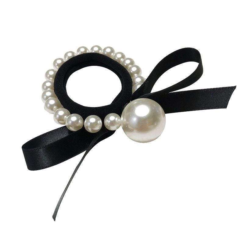 Fashion Woman Big Pearl Hair Ties  Korean Style Hairband Scrunchies Girls Ponytail Holders Rubber Band Hair Accessories