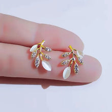 Load image into Gallery viewer, Exquisite Opal Flower Leave Stud Earrings for Women Rhinestone Geometric Oval Square Earrings Girls Trend Party Ear Stud Jewelry