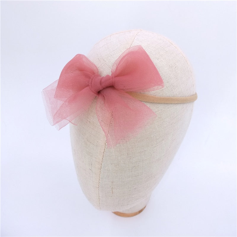 Baby Girls Tulle Bow Hair Clips Nylon Headband for Toddler Baby Kids Lace Hair Bows Accessories