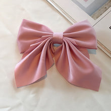 Load image into Gallery viewer, Women Sweet Big Bow Hairpins Bow-Knot Hair Clip Solid Color Hairpin Satin Butterfly Barrettes Duckbill Clip Hair Accessories