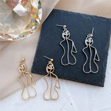 Load image into Gallery viewer, Vintage Punk Female Face Dangle Earrings for Women European and American personality Abstract Pendant Ear Jewelry