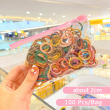 Load image into Gallery viewer, 50/100/200 Pcs/Bag Children Cute Candy Cartoon Solid Rubber Bands Girls Lovely Elastic Hair Bands Kids Sweet Hair Accessories