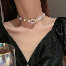 Load image into Gallery viewer, Vintage Multi-layer Sparkling Chain Choker Necklace For Women  Silver Color Necklace  Fashion Thin Chain Pendant Jewelry Gift