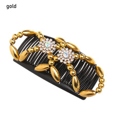 Load image into Gallery viewer, Women Elastic Banana Clip Hairpin Stretch Double Magic Hair Comb Hair Clip Handmade Beaded Hair Clip Accessories Ponytail Holder
