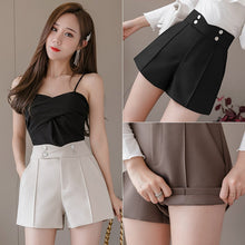 Load image into Gallery viewer, Graduation Gifts Plus Size Suits Shorts Women 2020 Summer New High Waist Solid Black Office Work Shorts Ladies Pocket Gray Wide Leg Trouser S-XL