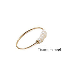 Load image into Gallery viewer, High End PVD Natural Freshwater Pearl Irregular Combination Rings for Women Stainless Steel Jewelry Wholesale  Rings Size 5-8