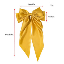 Load image into Gallery viewer, New Headwear Big Large Satin Bow Hairpins Barrettes for Women Girls Wedding Long Ribbon Hair Clip Hairgrip Bow Hair Accessories