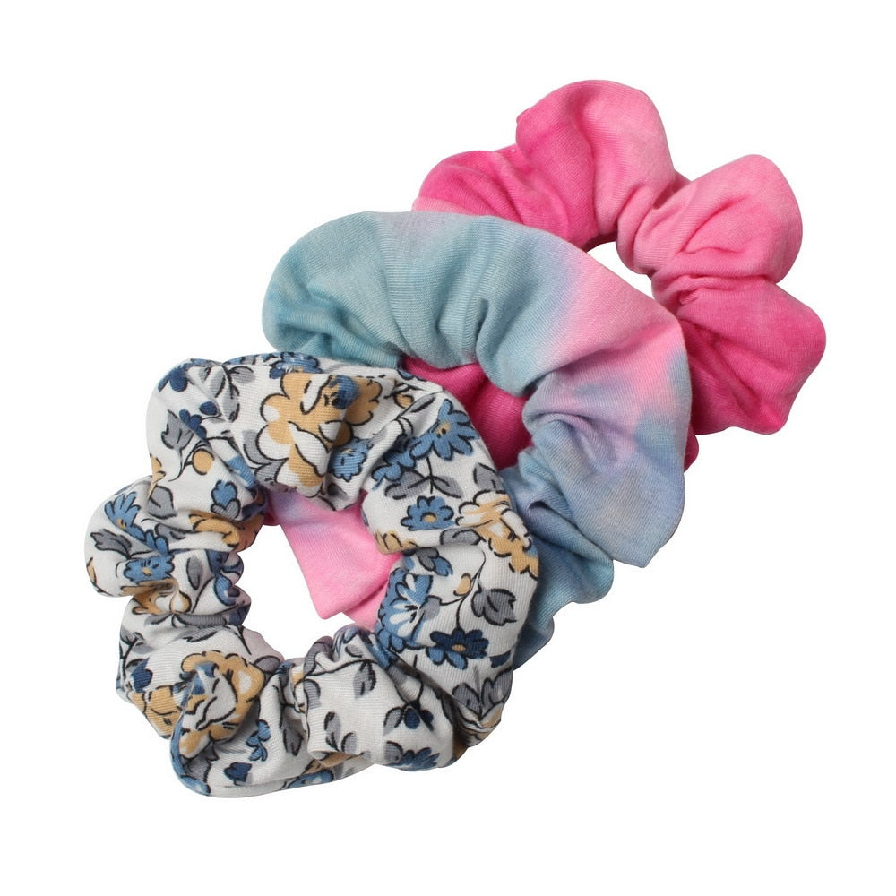 3pcs Tie Dyed Scrunchie Pack Hair Accessories For Women Girls Headbands Elastic Rubber  Hair Tie Hair Rope Ring Ponytail Hold