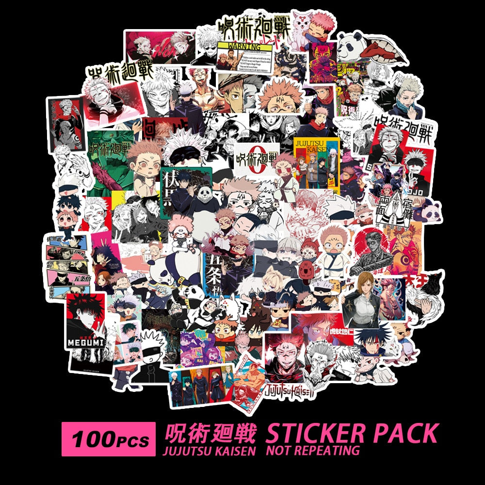 100pcs Anime Stickers Naruto One Piece Demon Slayer Hunter X Graffiti DIY Luggage Laptop Skateboard Phone Decal Sticker Toys