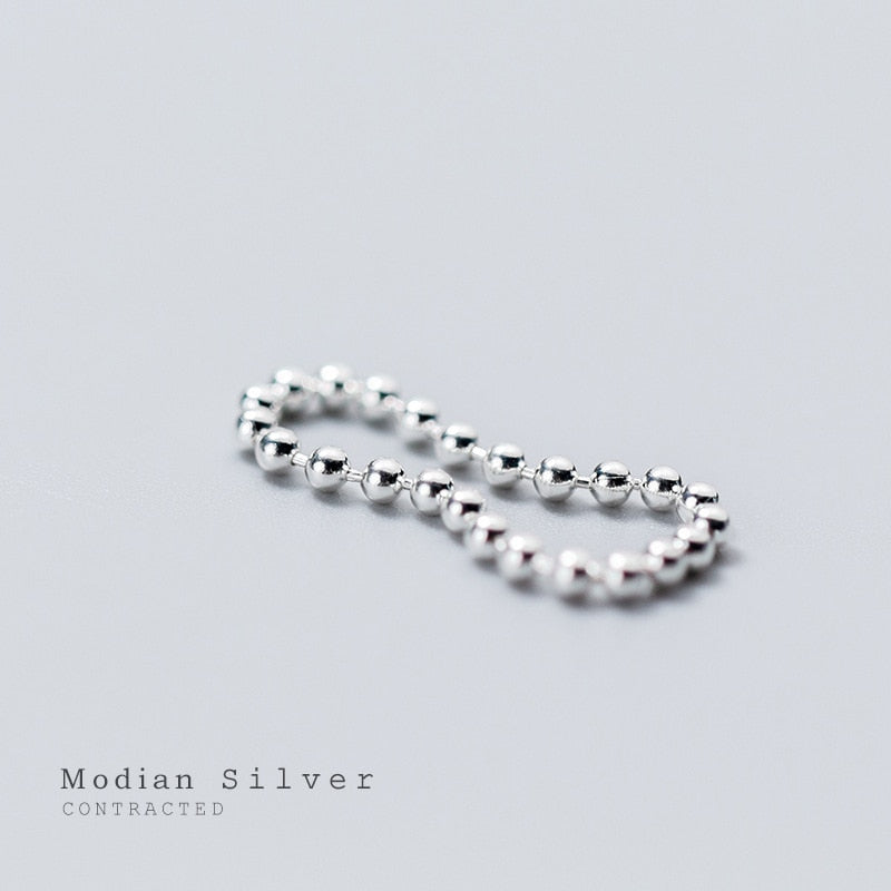 Modian Minimalist Glossy Beads Finger Ring for Women Authentic 925 Sterling Silver Ring Fashion Korea Style Fine Jewelry