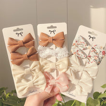 Load image into Gallery viewer, 4PCS/SET 2022 New Girls Leopard Hairpins Kids Sweet Hair Clips Barrettes Lovely Hair Bows Children Cute Kids Hair Accessories