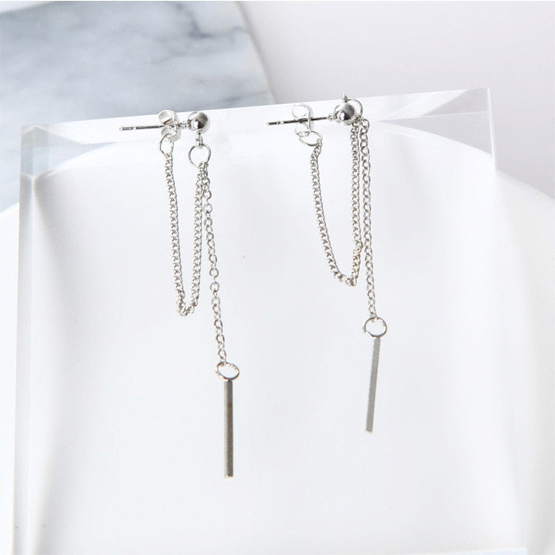 Korean Fashion Jewelry Earrings Tassel Retro Long Drop Earrings Chain Metal Earrings Wholesale Statement Earrings Brincos