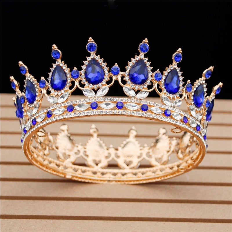 Crystal Vintage Royal Queen King Tiaras and Crowns Men/Women Pageant Prom Diadem Hair Ornaments Wedding Hair Jewelry Accessories