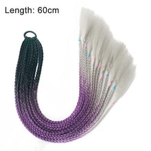 Load image into Gallery viewer, Hair Color Gradient Dirty Braided Ponytail Women Elastic Hair Band Rubber Band Hair Accessories Wig Headband 60cm