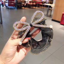 Load image into Gallery viewer, Elegant Large Bow Elastic Hair Bands Fabric Scrunchies Crystal Butterfly Girls Jewelry Rhinestone Headbands for Women Headpiece