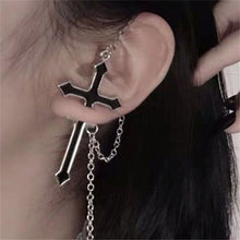 Load image into Gallery viewer, Vintage Black Big Cross Opening Rings For Women Party Jewelry Men Trendy Gothic Metal Color Finger Ring Halloween Gifts Anillos