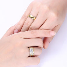 Load image into Gallery viewer, Couple Rings - Women Exquisite Rhinestones Zirconia Rings Set Simple Stainless Steel Men Ring Fashion Jewelry For Lover Gifts