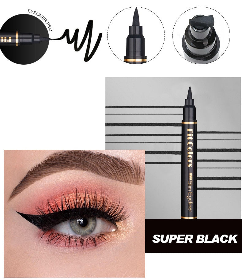 Long Lasting Eyeliner Stamp Double Head Black Wing Shape Seal Eyeliner Stamp Pencil Cat Eye Cosmetic Makeup Tool