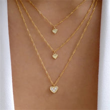 Load image into Gallery viewer, Bls-miracle Fashion Gold Heart-Shaped Necklace For Women Trendy Multi-Layer Pendant Necklaces Set Jewelry Gifts