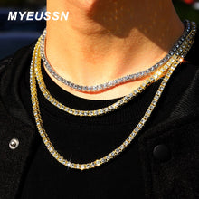 Load image into Gallery viewer, New 4MM Iced Out tennis Bracelet Necklace Men Tennis Chain Fashion Hip-Hop Jewelry Women 16/18/20/24/30inch Choker Chain Gift