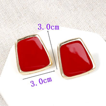 Load image into Gallery viewer, Red Color Drop Earrings for Women Summer Korean Flower Heart Leaf Earrings Sweet Wedding Party Jewelry Valentine&#39;s Day Girl Gift