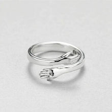 Load image into Gallery viewer, Hot New Silver Plated Rings for Women Temperament Personality Jewelry Creative Love Hug Ring Fashion Tide Flow Open Ring Anillos