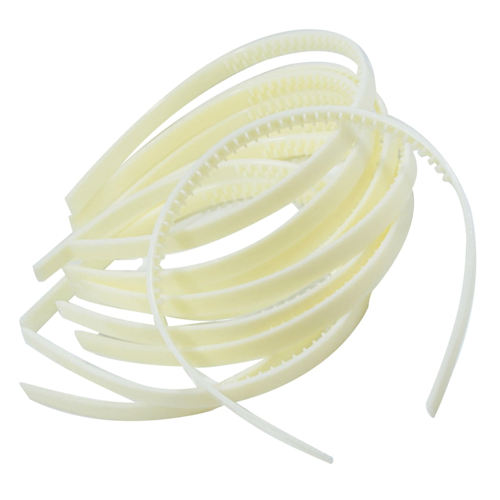 10pcs 10mm/0.4&quot; Black/White Plastic Plain Flexible Alice Hair Bands Headband