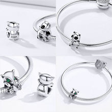 Load image into Gallery viewer, BISAER 925 Sterling Silver French Bulldog Dog Animal Bear Cat Pussy Silver Beads Charms Fit Original Silver 925 Jewelry Making