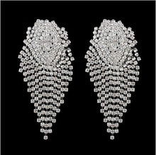Load image into Gallery viewer, 2022 Exaggerated Crystal Geometric Flower Stud Earrings Wedding Accessories for Women Bling Rhinestone Drop Dangle Earring Gift