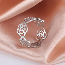Load image into Gallery viewer, Teamer Stainless Steel Rings for Women Adjustable Ring Heart Cat Paw Flower Snake Star Wings Finger Jewelry Gift 2022 Wholesale