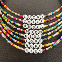 Load image into Gallery viewer, Boho Handmade Diy Rice Bead Necklace Letter Lucky Love Girl Choker Clavicular Chain Colorful Female Beach Collier Femme Jewelry