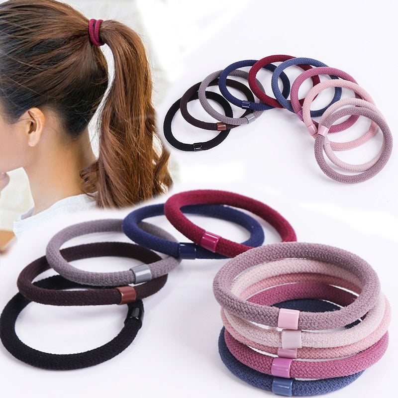 10Pcs/Lot Fashion Basic Elastic Rubber Bands Hairband For Girls Women Headwear Headband Holder Scrunchie Hair Accessories Simple