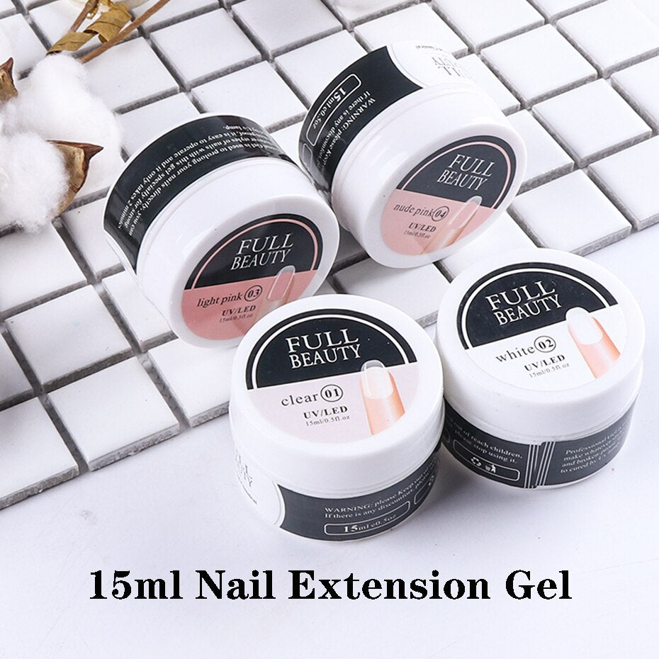 1Box Nail Extension Gel Pink White Clear Poly Builder UV Gel For Nails Finger Extensions Form Tips French Nail Art Tool LY1623-1