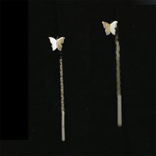 Load image into Gallery viewer, Long Tassel Butterfly Drop Earrings Silver Color 2022 Fashion Hanging Women Earrings Summer Jewelry Girls Party Gift