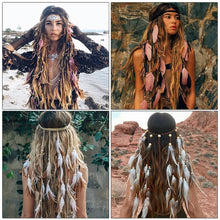 Load image into Gallery viewer, AWAYTR Boho Feather Headband Headdress Fashion Adjust Feather Headbands Hairband Ladies Hair Accessories for Festival Party