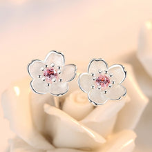 Load image into Gallery viewer, New Korea Sweet Cute Flower Crystal Temperament Geometric Shiny Zircon Earrings Statement Earrings for Women Girl Pendientes