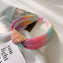 Load image into Gallery viewer, New Gradient Rainbow Hairbands for Women Girls Colorful Hair Bands Scrunchies Folds Knotted Hair Hoop Accessories Headbands