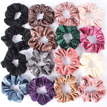 Load image into Gallery viewer, Velvet Scrunchies Elastic Hair Bands Women Girls Dot Headbands Ponytail Holder Hair Ties Cheap Winter Hair Accessories Fashion