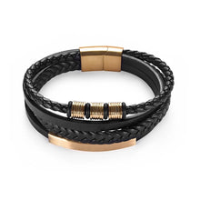 Load image into Gallery viewer, Jiayiqi Fashion Natural Stone Beads Men Bracelet Multilayer Leather Bracelet Punk Jewelry Stainless Steel Magnetic Clasp Bangles