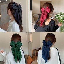 Load image into Gallery viewer, New Women Large Bow Hairpin Summer Chiffon Big Bowknot Stain Bow Barrettes Women Solid Color Ponytail Clip Hair Accessories