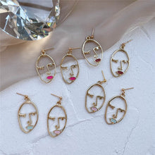 Load image into Gallery viewer, Vintage Punk Female Face Dangle Earrings for Women European and American personality Abstract Pendant Ear Jewelry