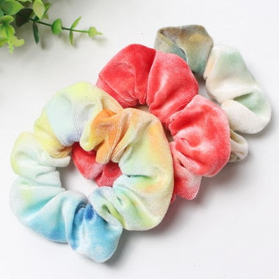 3pcs Tie Dyed Scrunchie Pack Hair Accessories For Women Girls Headbands Elastic Rubber  Hair Tie Hair Rope Ring Ponytail Hold