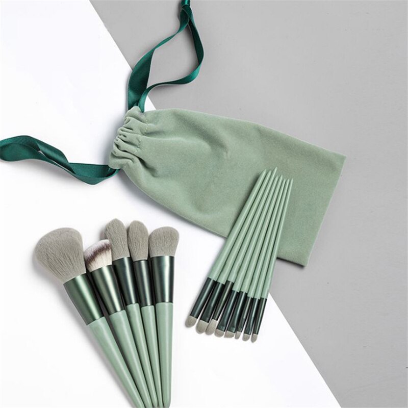 Natural Hair Travel Makeup Brushes Set Bag Powder Eye Shadow Blush   Base Make Up Beauty Cosmetic Tools Maquiagem