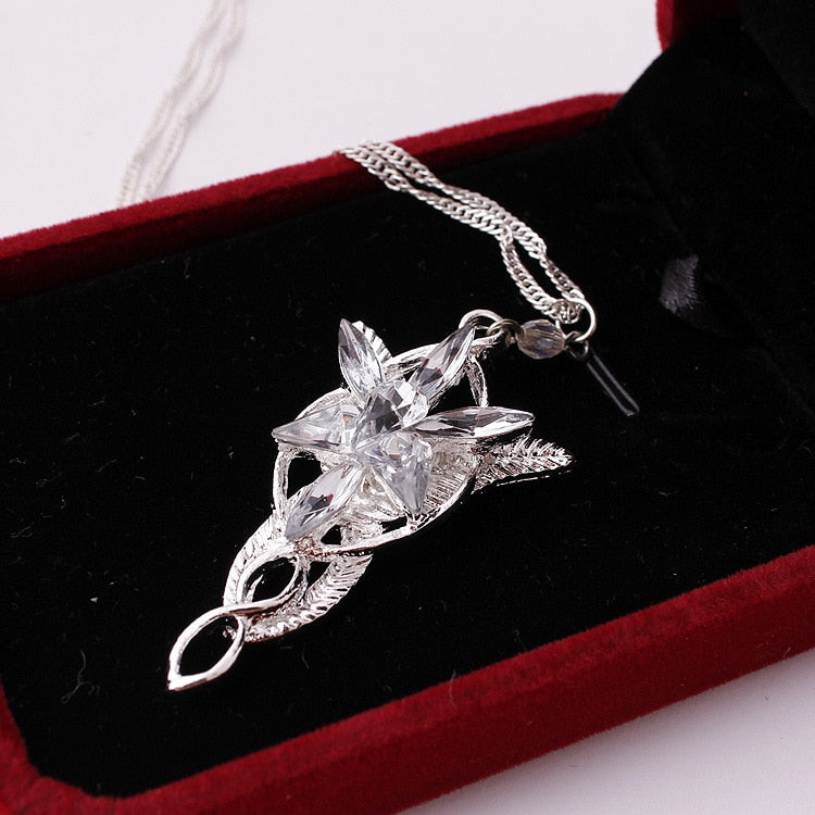 Fashion The Lord Necklace of Arwen Evenstar Pendent Movie Jewelry Crystal Twilight Star Pendent Torque Gift for Women